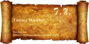 Tassy Nándor névjegykártya