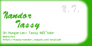 nandor tassy business card